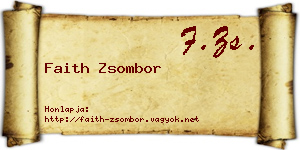 Faith Zsombor névjegykártya